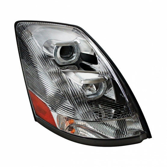 Volvo VN/VNL 2003-2017 Projection Headlight with Amber LED Light Bars