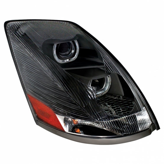 Volvo VN/VNL 2003-2017 Projection Headlight with Amber LED Light Bars