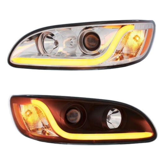Peterbilt 330, 335, 337, 340, 348, 382, 384, 386, 387 Halogen Projection Headlight with Halogen Turn and Dual Function LED Light Bar