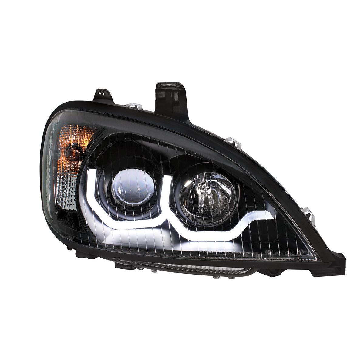 Freightliner Columbia 2001-2020 Projection Headlight with Turn Signal and Single Function LED Position Light Bars