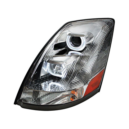 Volvo VN/VNL 2003-2017 Projection Headlight with LED White Halo Daytime Running Light
