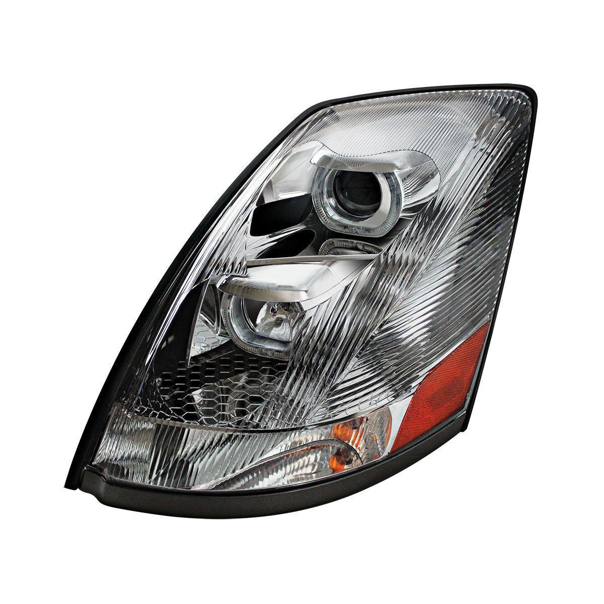 Volvo VN/VNL 2003-2017 Projection Headlight with LED White Halo Daytime Running Light