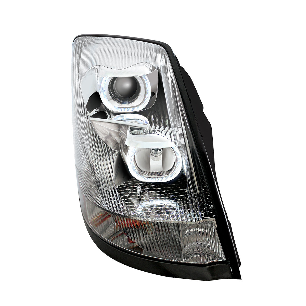 Volvo VN/VNL 2003-2017 Projection Headlight with LED White Halo Daytime Running Light