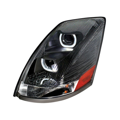 Volvo VN/VNL 2003-2017 Projection Headlight with LED White Halo Daytime Running Light