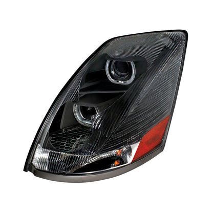 Volvo VN/VNL 2003-2017 Projection Headlight with LED White Halo Daytime Running Light