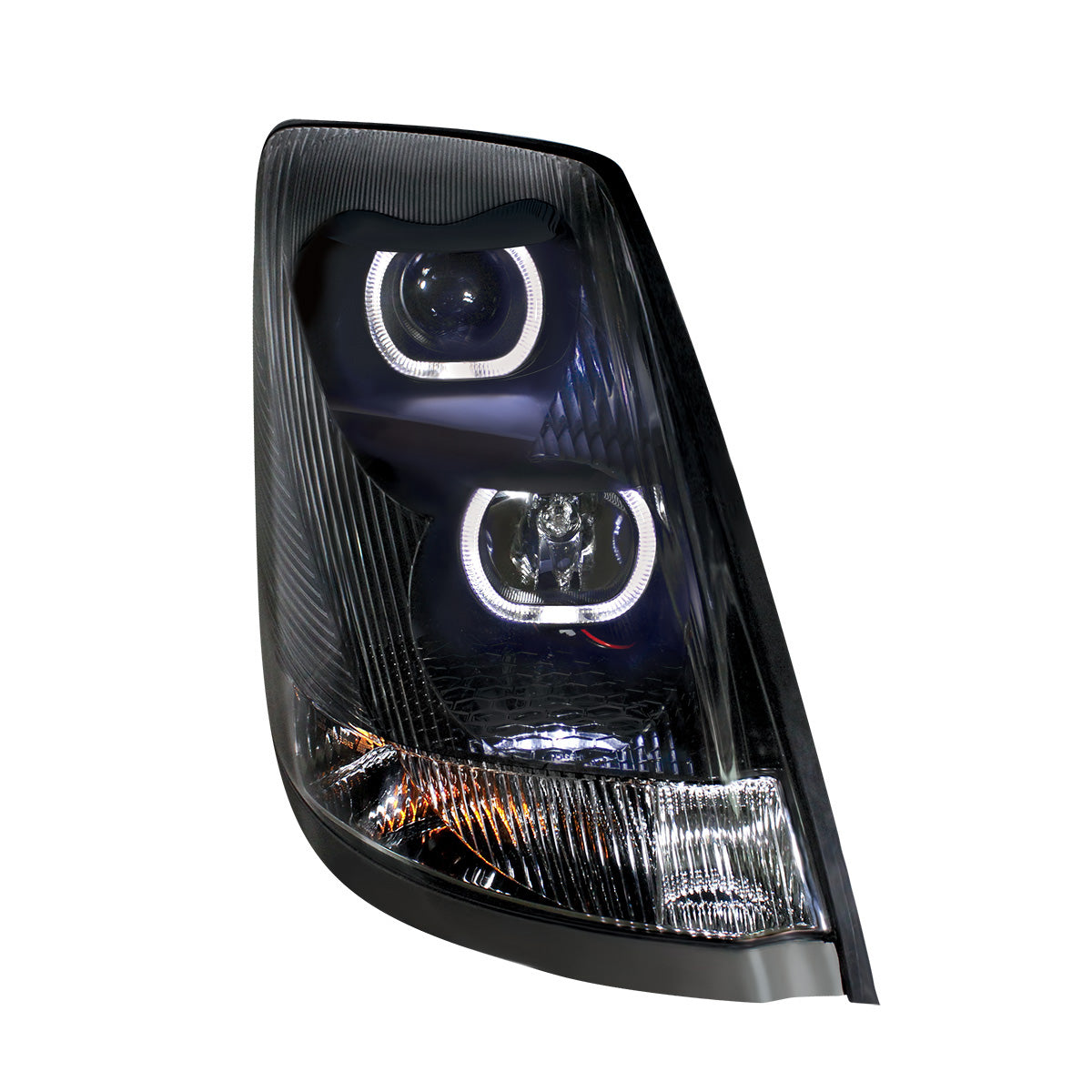 Volvo VN/VNL 2003-2017 Projection Headlight with LED White Halo Daytime Running Light