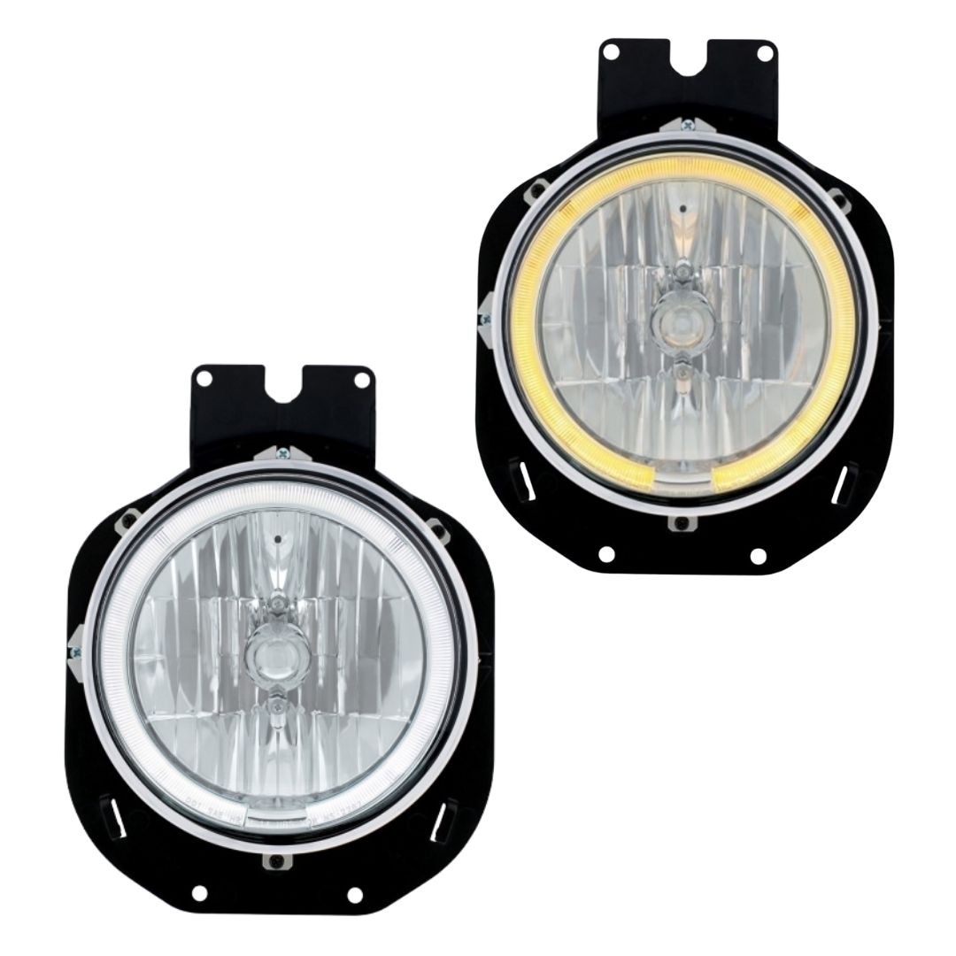 Freightliner Century 1996-2005 Crystal Headlight with LED Halo Ring