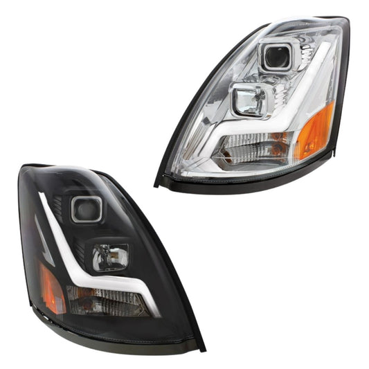 Volvo VN/VNL 2003-2017 Projection Headlight with LED Position Light Bar