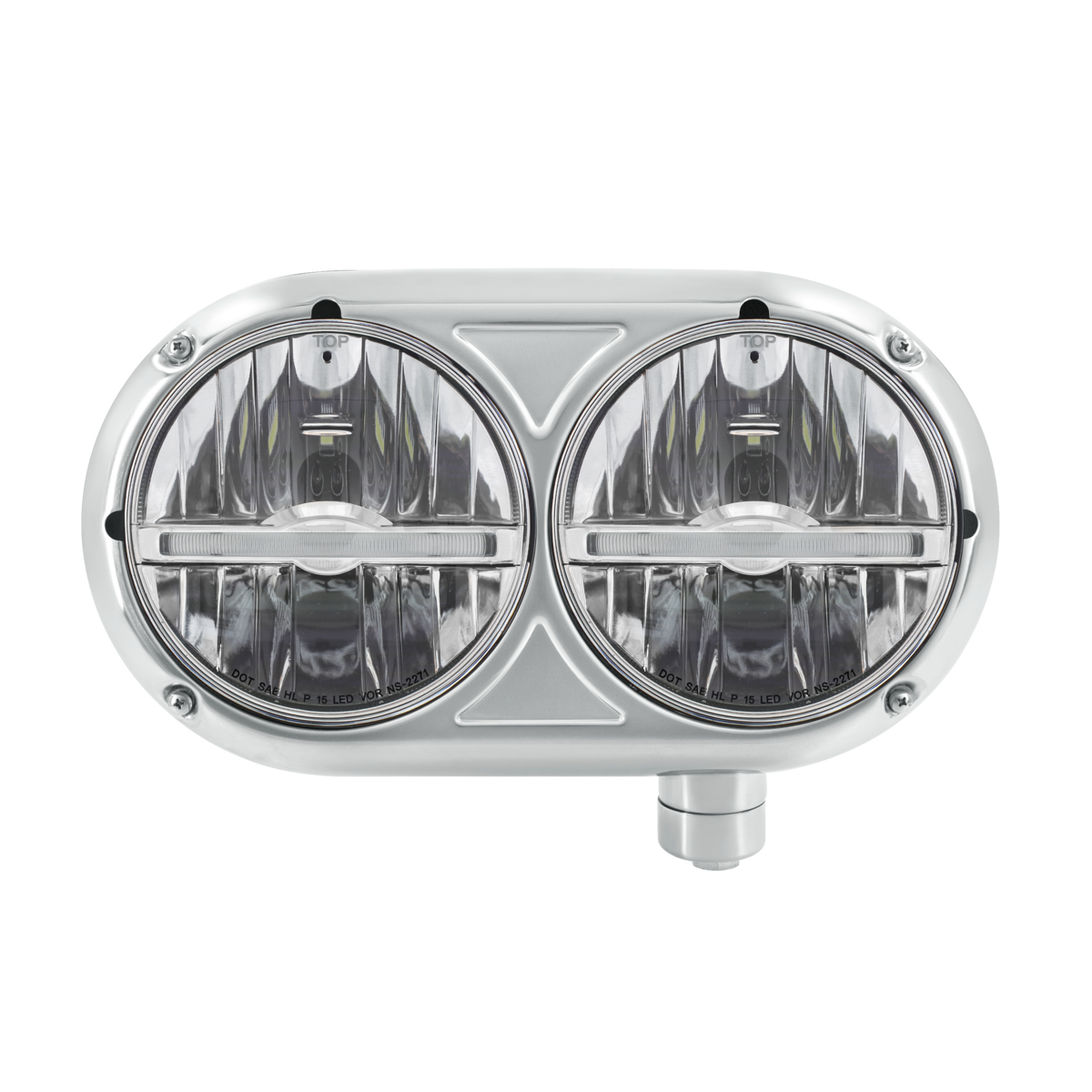Peterbilt 359 Style LED Headlight with LED Position Light and Stainless Steel Housing