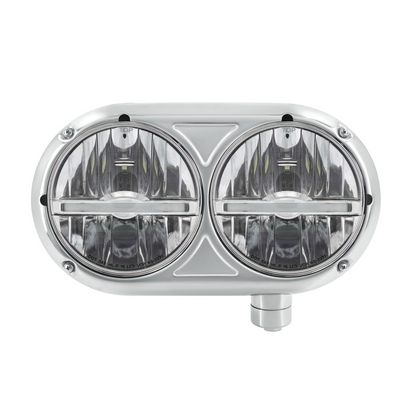 Peterbilt 359 Style LED Headlight with LED Position Light and Stainless Steel Housing
