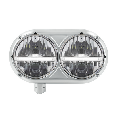 Peterbilt 359 Style LED Headlight with LED Position Light and Stainless Steel Housing