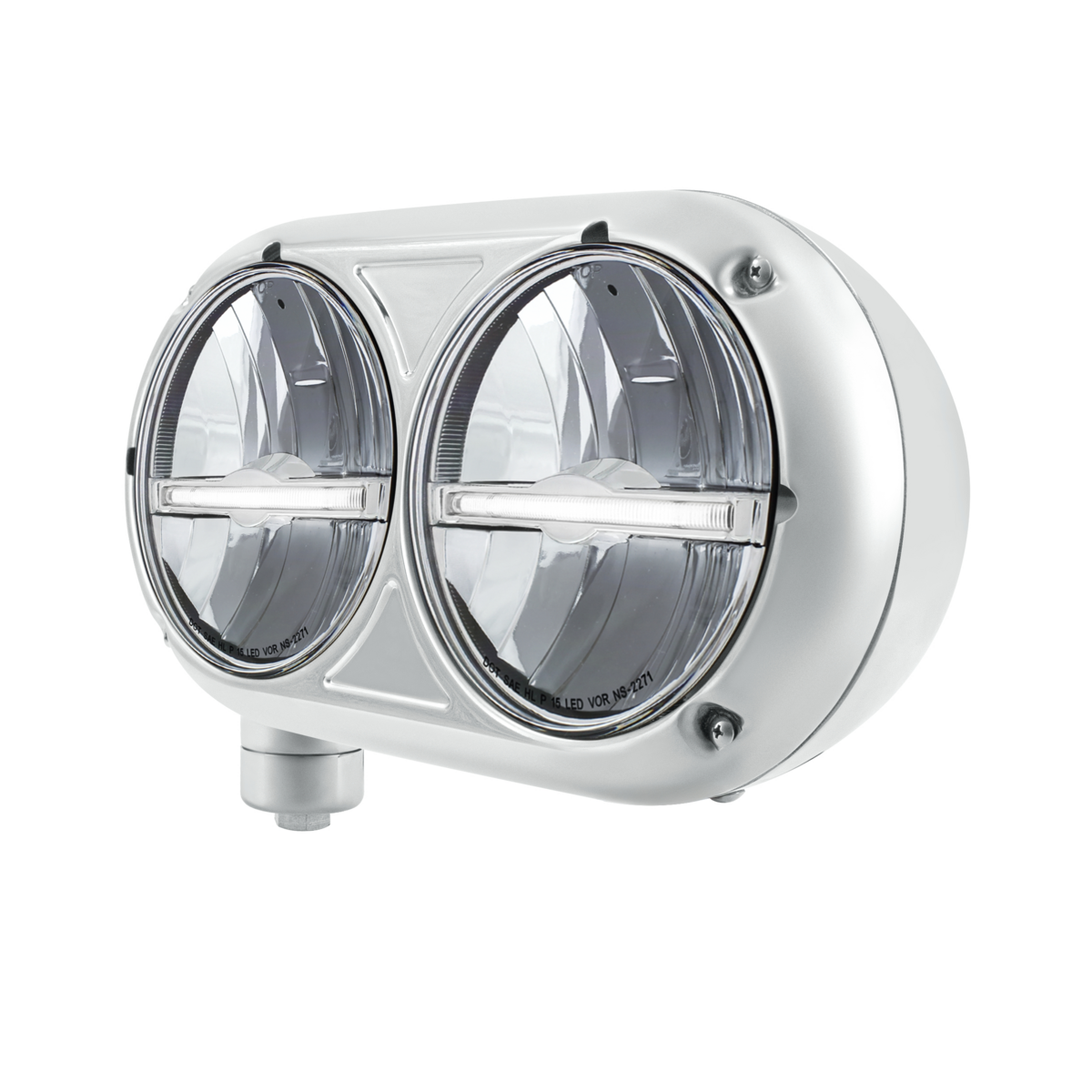 Peterbilt 359 Style LED Headlight with LED Position Light and Stainless Steel Housing