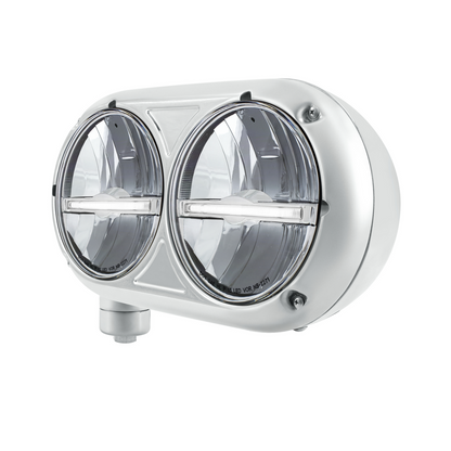 Peterbilt 359 Style LED Headlight with LED Position Light and Stainless Steel Housing
