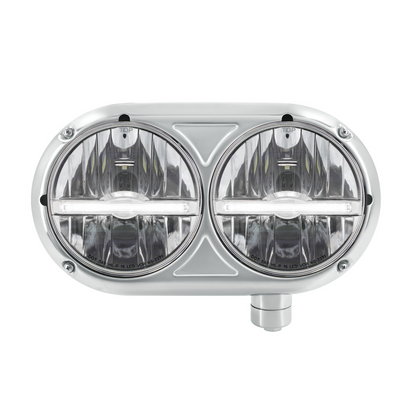 Peterbilt 359 Style LED Headlight with LED Position Light and Stainless Steel Housing