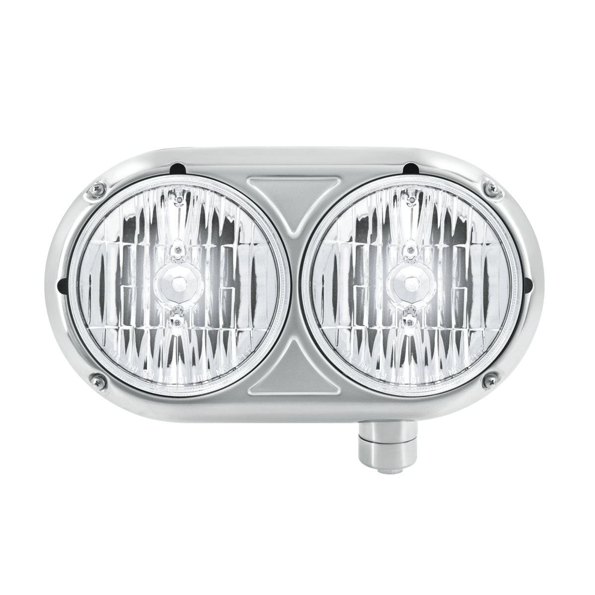 Peterbilt 359 Style Crystal Halogen Headlight with Stainless Steel Housing