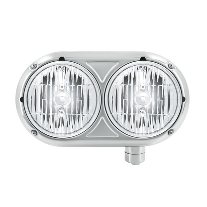 Peterbilt 359 Style Crystal Halogen Headlight with Stainless Steel Housing