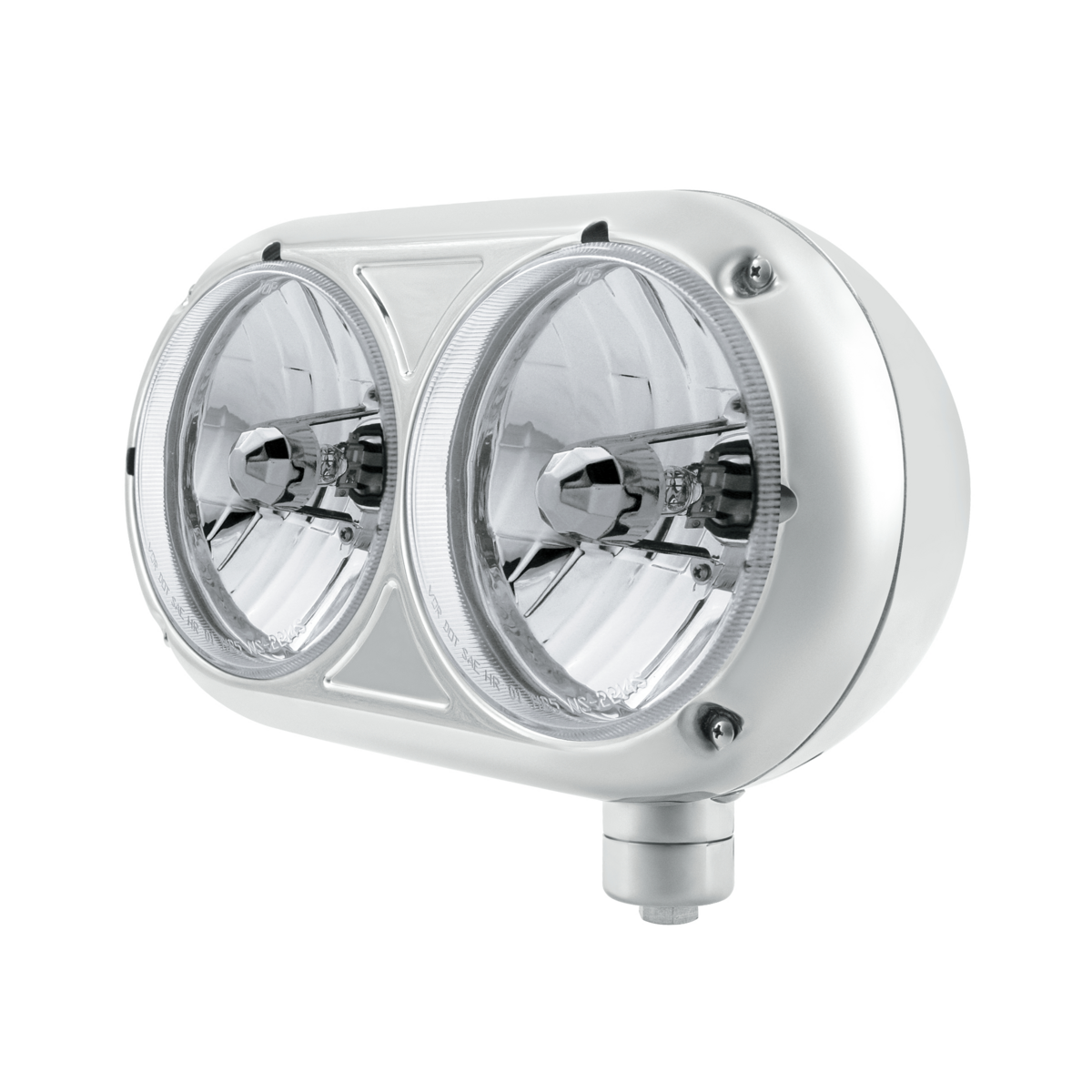 Peterbilt 359 Style Crystal Halogen Headlight with Stainless Steel Housing