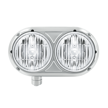 Peterbilt 359 Style Crystal Halogen Headlight with Stainless Steel Housing