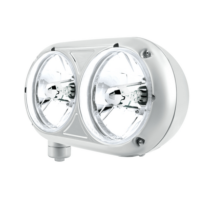Peterbilt 359 Style Crystal Halogen Headlight with Stainless Steel Housing