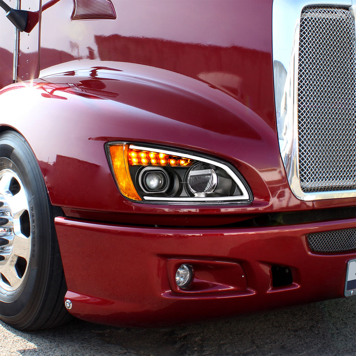 Kenworth T440, T470, T660 LED Projection Headlight with 12 LED Turn and 40 LED Position Light
