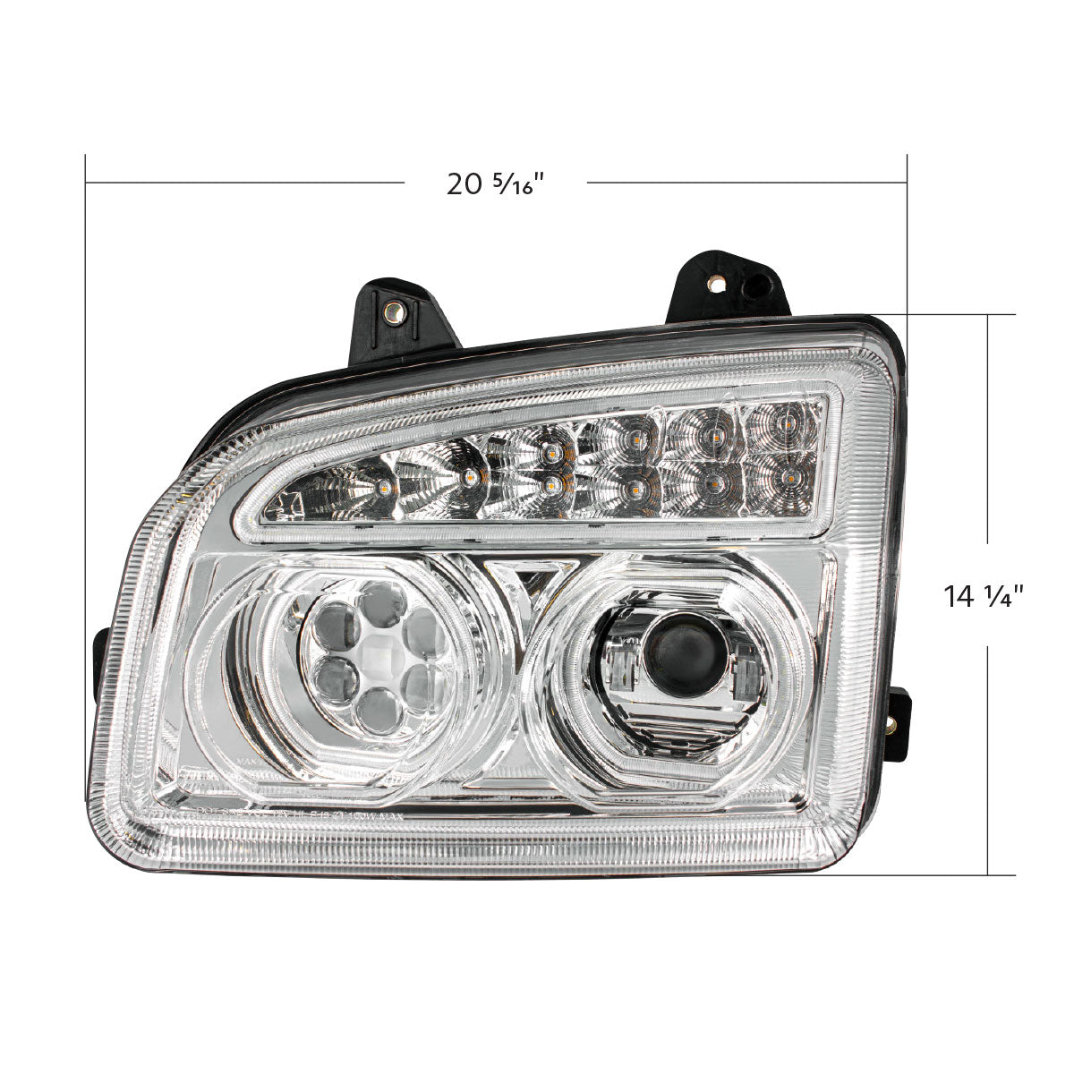 Kenworth T880 11 LED Headlight with 10 LED Turn and 202 LED Halo Daytime Running Light