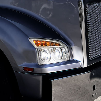 Kenworth T880 11 LED Headlight with 10 LED Turn and 202 LED Halo Daytime Running Light