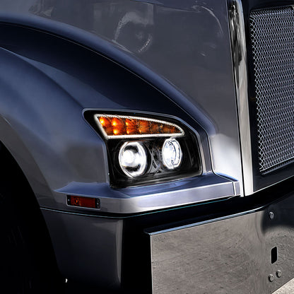 Kenworth T880 11 LED Headlight with 10 LED Turn and 202 LED Halo Daytime Running Light