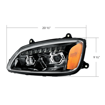 Kenworth T440, T470, T660 LED Projection Headlight with 9 LED Sequential Turn and 48 LED Position Light