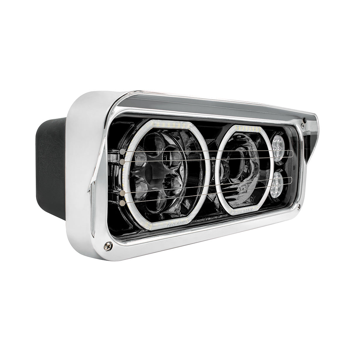 Peterbilt, Kenworth, Freightliner and Western Star Heated LED Headlight with 8 LED Turn and 100 LED Halo Daytime Running Lights