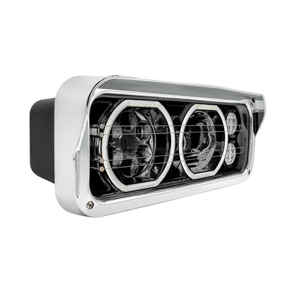 Peterbilt, Kenworth, Freightliner and Western Star Heated LED Headlight with 8 LED Turn and 100 LED Halo Daytime Running Lights