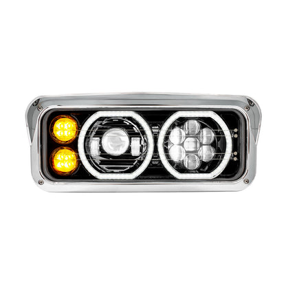 Peterbilt, Kenworth, Freightliner and Western Star Heated LED Headlight with 8 LED Turn and 100 LED Halo Daytime Running Lights