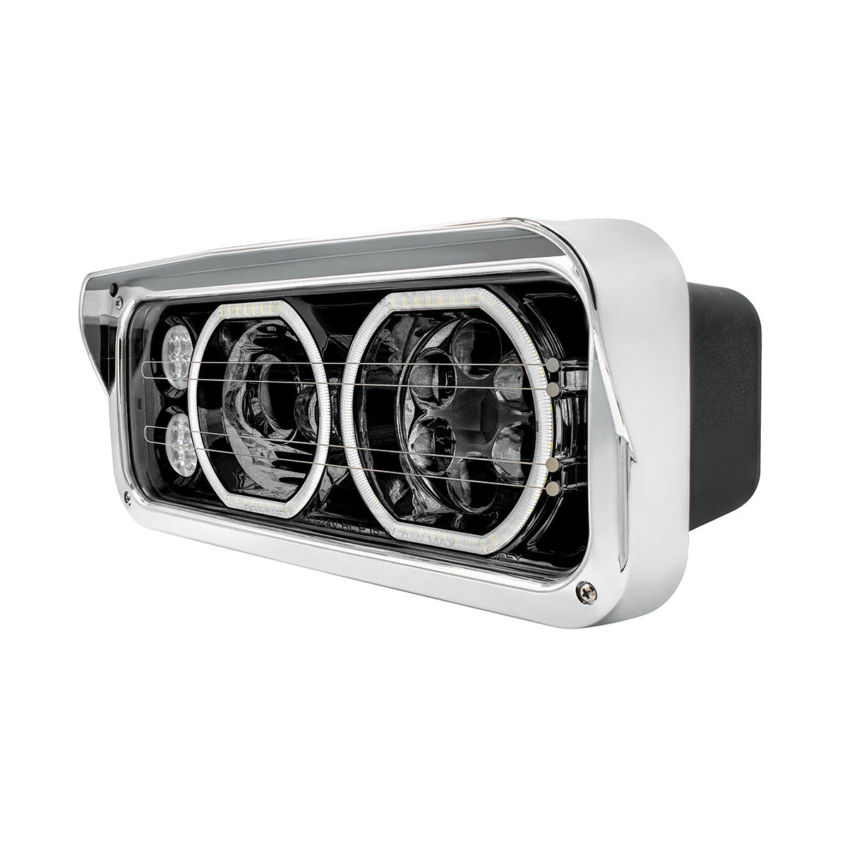 Peterbilt, Kenworth, Freightliner and Western Star Heated LED Headlight with 8 LED Turn and 100 LED Halo Daytime Running Lights