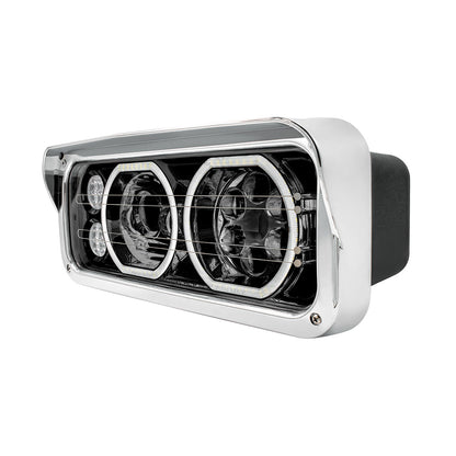 Peterbilt, Kenworth, Freightliner and Western Star Heated LED Headlight with 8 LED Turn and 100 LED Halo Daytime Running Lights