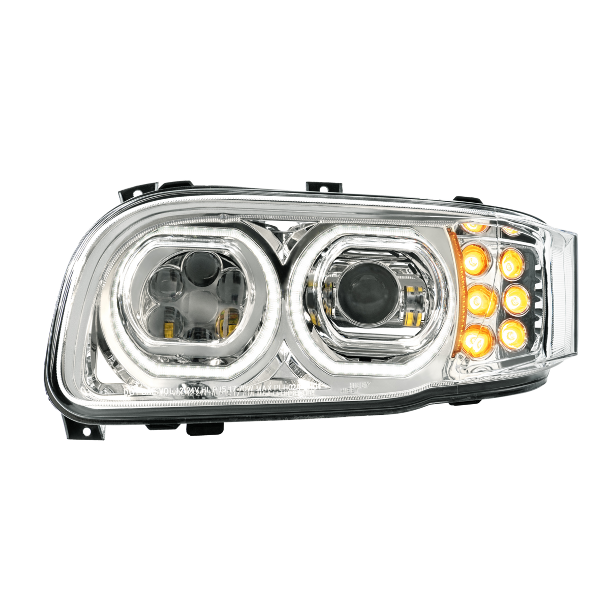 Peterbilt 388, 389, 567 and 589 LED Headlight with 10 LED Turn and 100 LED Halo Light