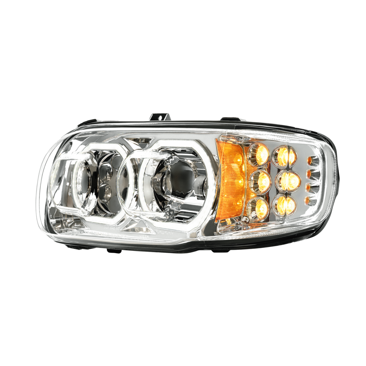 Peterbilt 388, 389, 567 and 589 LED Headlight with 10 LED Turn and 100 LED Halo Light