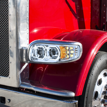 Peterbilt 388, 389, 567 and 589 LED Headlight with 10 LED Turn and 100 LED Halo Light