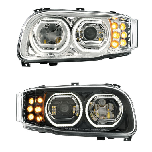 Peterbilt 388, 389, 567 and 589 LED Headlight with 10 LED Turn and 100 LED Halo Light