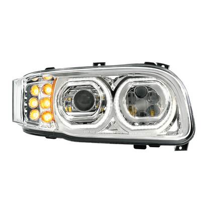 Peterbilt 388, 389, 567 and 589 LED Headlight with 10 LED Turn and 100 LED Halo Light