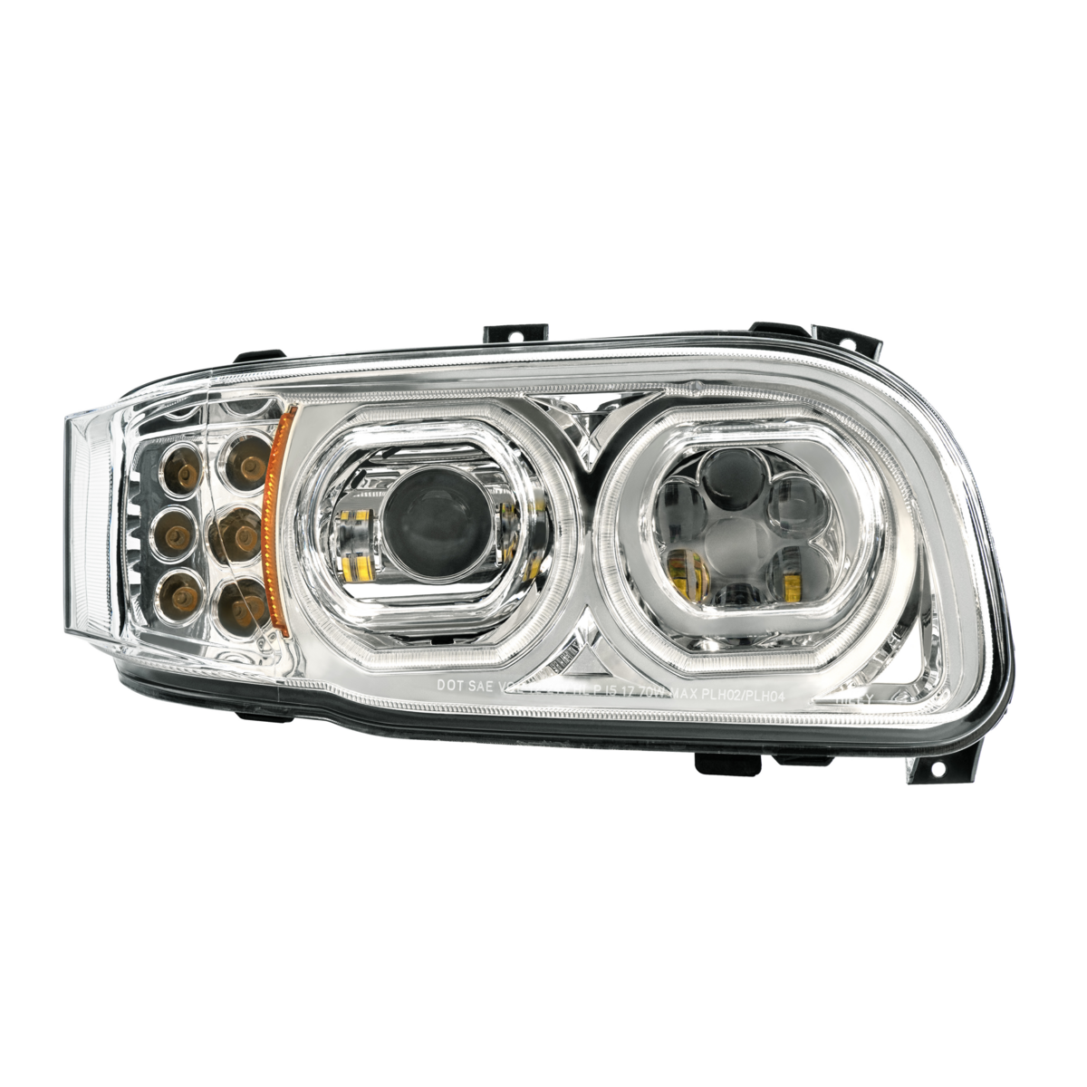 Peterbilt 388, 389, 567 and 589 LED Headlight with 10 LED Turn and 100 LED Halo Light