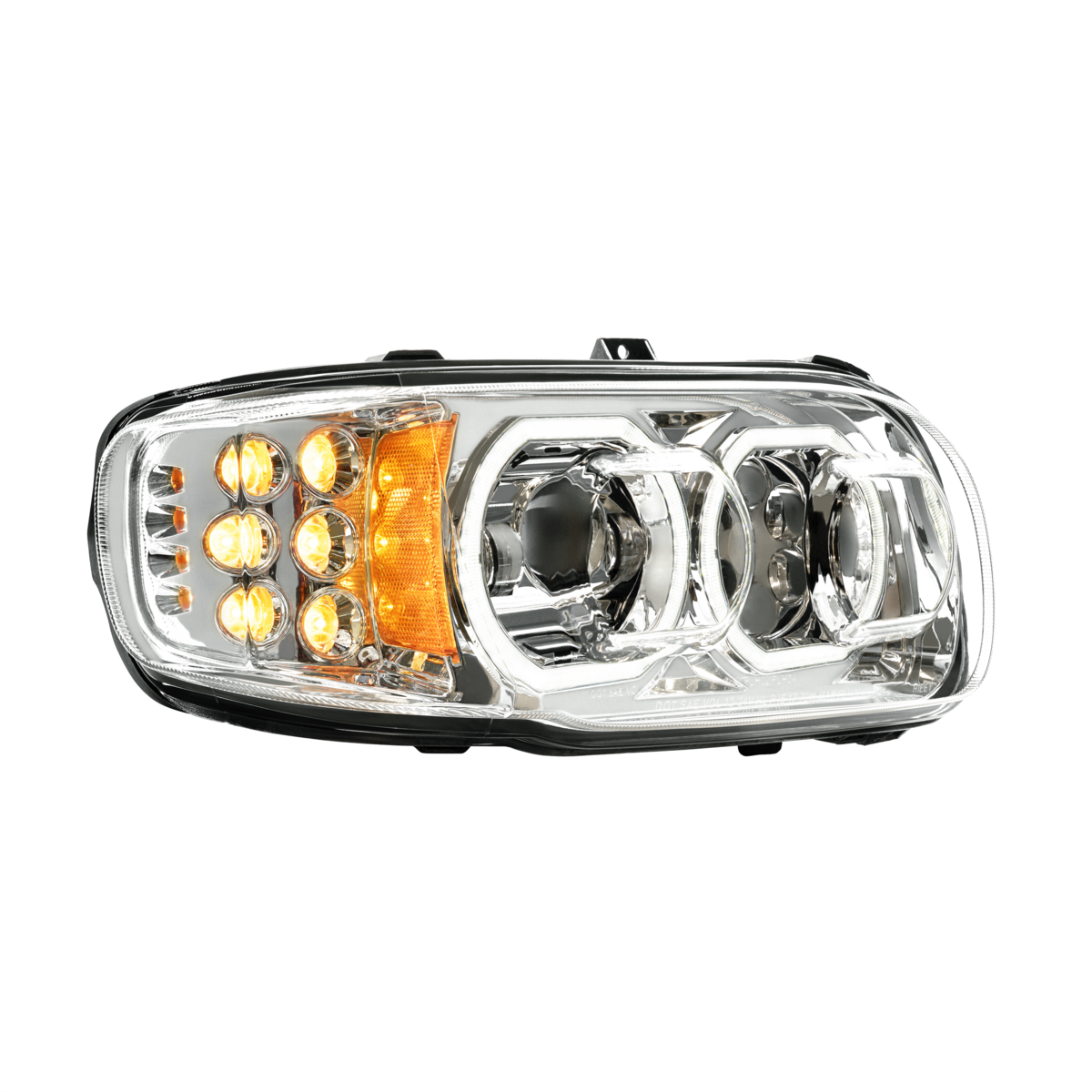 Peterbilt 388, 389, 567 and 589 LED Headlight with 10 LED Turn and 100 LED Halo Light