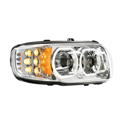 Peterbilt 388, 389, 567 and 589 LED Headlight with 10 LED Turn and 100 LED Halo Light