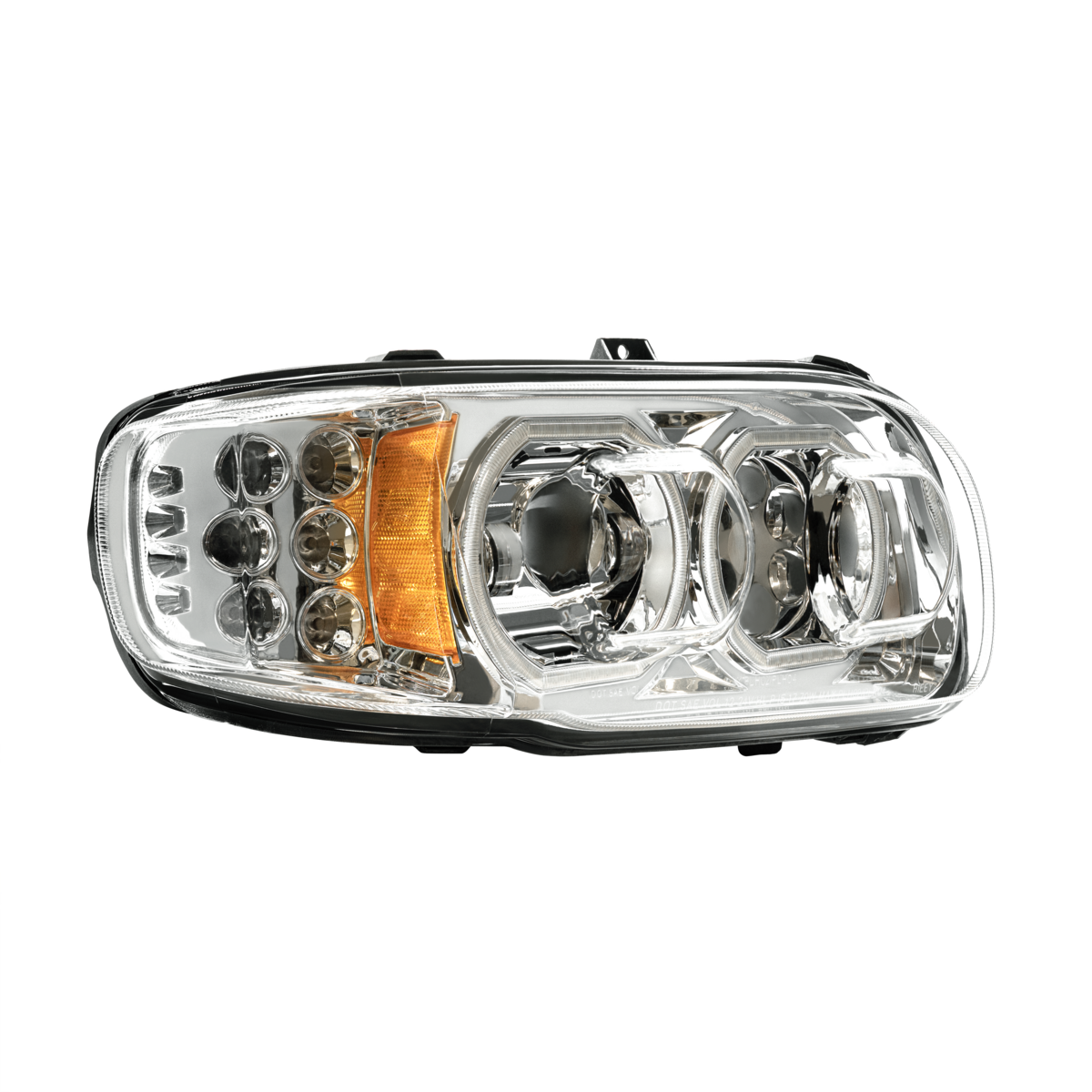 Peterbilt 388, 389, 567 and 589 LED Headlight with 10 LED Turn and 100 LED Halo Light