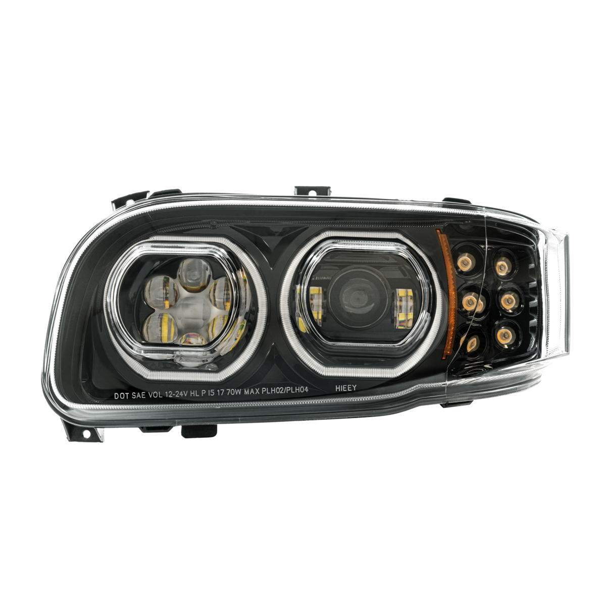 Peterbilt 388, 389, 567 and 589 LED Headlight with 10 LED Turn and 100 LED Halo Light