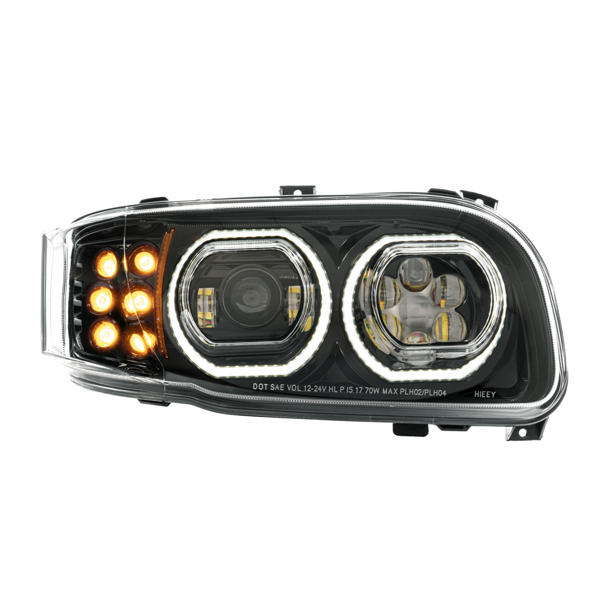 Peterbilt 388, 389, 567 and 589 LED Headlight with 10 LED Turn and 100 LED Halo Light