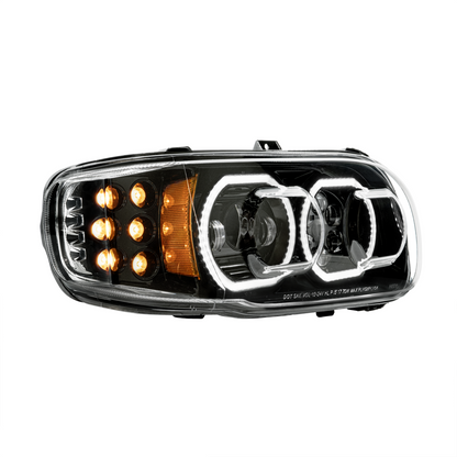 Peterbilt 388, 389, 567 and 589 LED Headlight with 10 LED Turn and 100 LED Halo Light