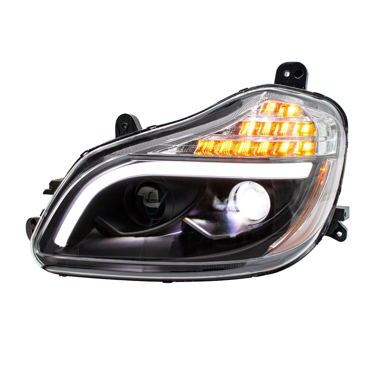 Kenworth T680 8 LED Projection Headlight with 12 LED Turn and Full LED Light Bar