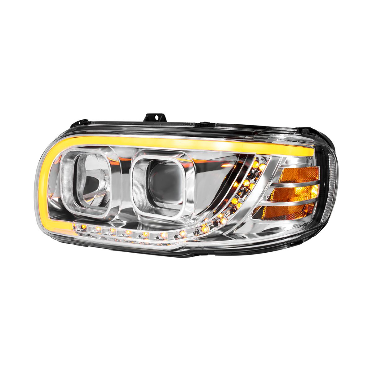 Peterbilt 388, 389, 567 Halogen Projection Headlight with LED Turn and LED Light Bar
