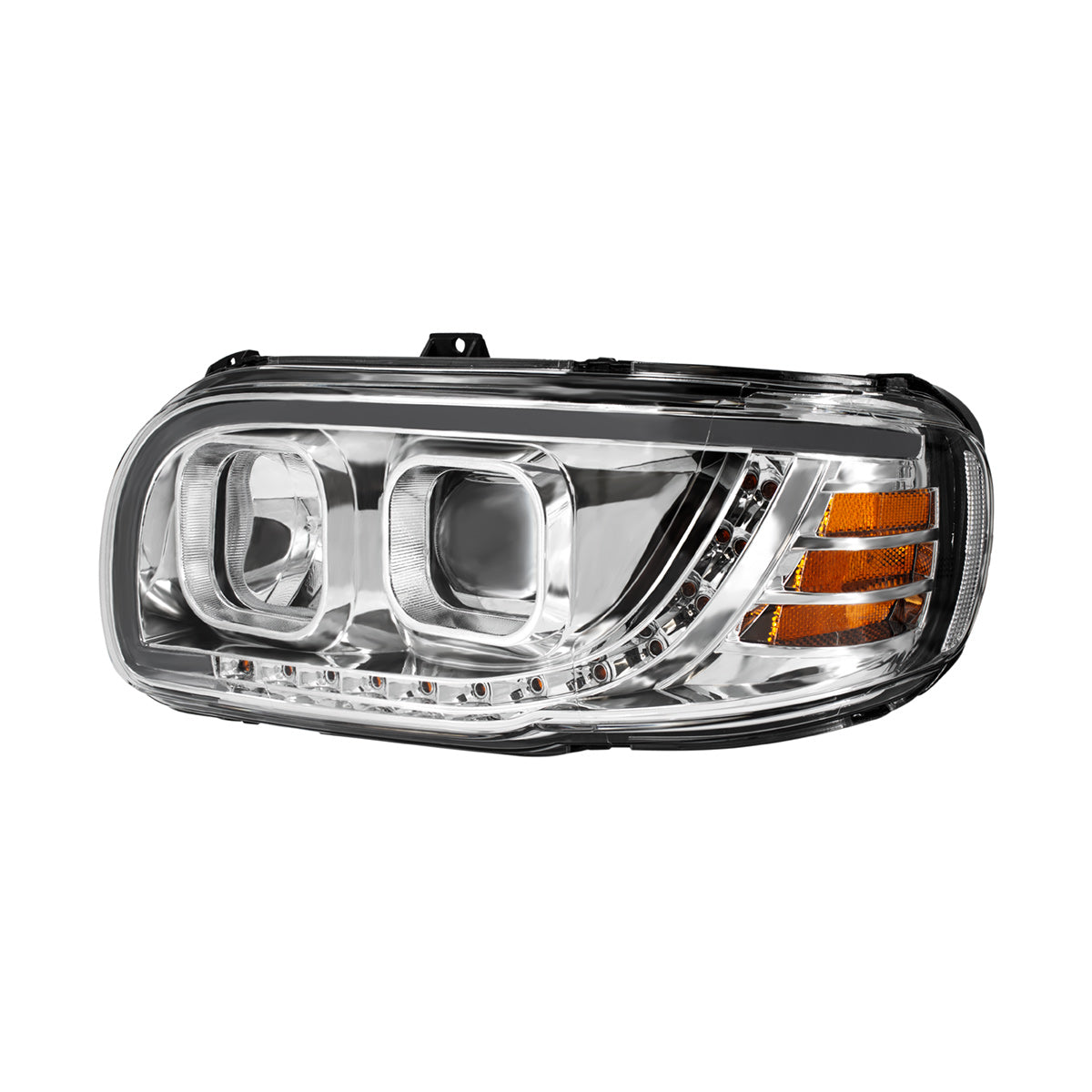 Peterbilt 388, 389, 567 Halogen Projection Headlight with LED Turn and LED Light Bar