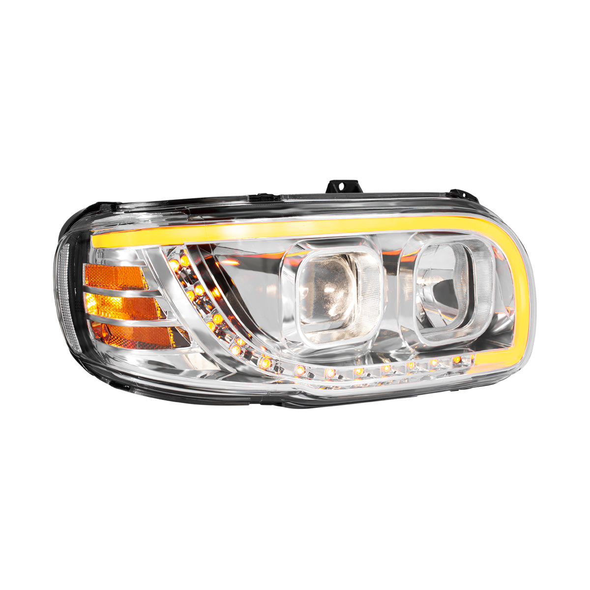 Peterbilt 388, 389, 567 Halogen Projection Headlight with LED Turn and LED Light Bar