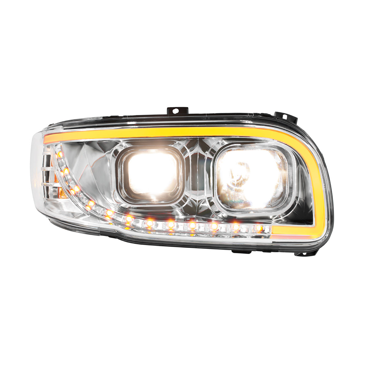 Peterbilt 388, 389, 567 Halogen Projection Headlight with LED Turn and LED Light Bar